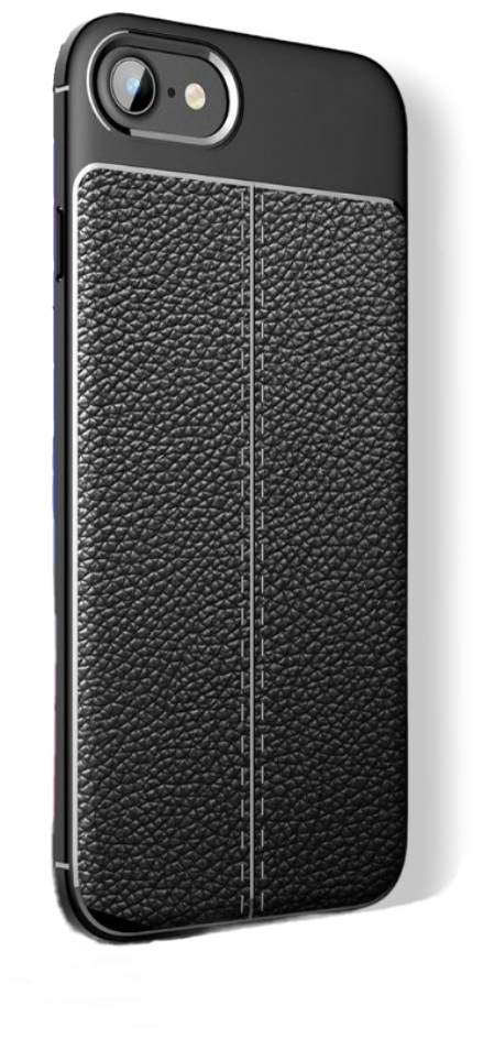 Чехол-накладка MyPads для iPhone 5 / 5S/ SE/ 5SE из качественного износостойкого силикона с декоративным дизайном под кожу с тиснением черный