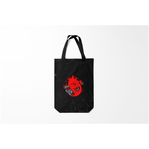 фото Сумка-шоппер / 31х42 см / геймерам / cyberpunk 2077 кот киану ривз burnettie