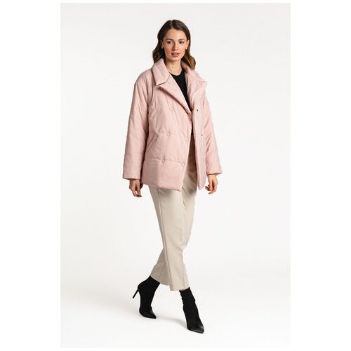 Куртка женская демисезонная оверсайз DREAMWHITE В100-7-42W, размер 48, цвет пудровый Rose smoke 14-1506