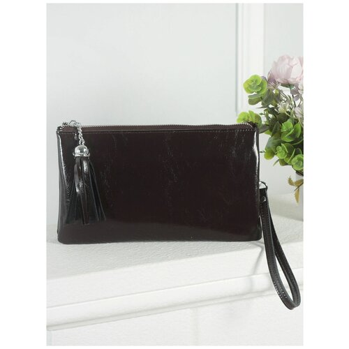 фото Сумка/сумка женская/сумка женская натуральная кожа/mayger/а-св-89831/темно-коричневый/модель на плечо/кожанный ремешок на запястье meyninger