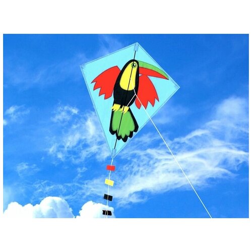 воздушный змей попугай ара с леской летающая игрушка размер 1 3 1 2 м Воздушный змей «Попугай 70х60»