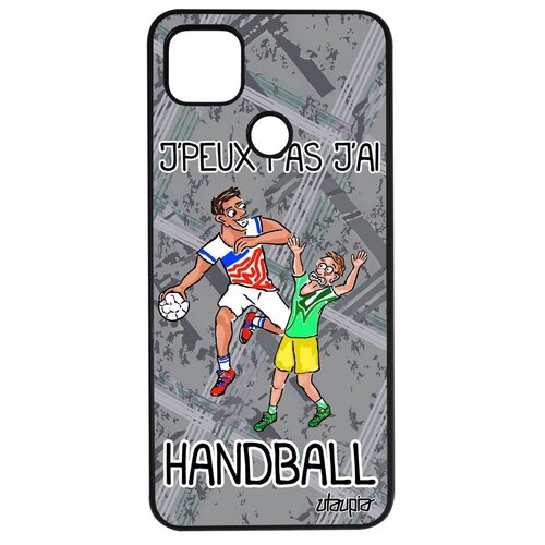 фото Красивый чехол для мобильного // xiaomi redmi 9c // "не могу - у меня гандбол!" комикс крутой, utaupia, серый
