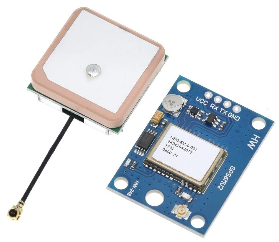 Модуль GPS NEO-6M с выносной антенной 25x25 / совместим с Arduino IDE Ардуино проекты