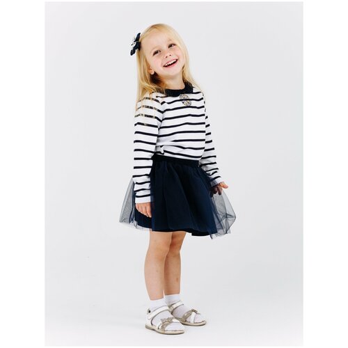 Комплект одежды Diva Kids, джемпер и юбка, повседневный стиль, размер 110, синий