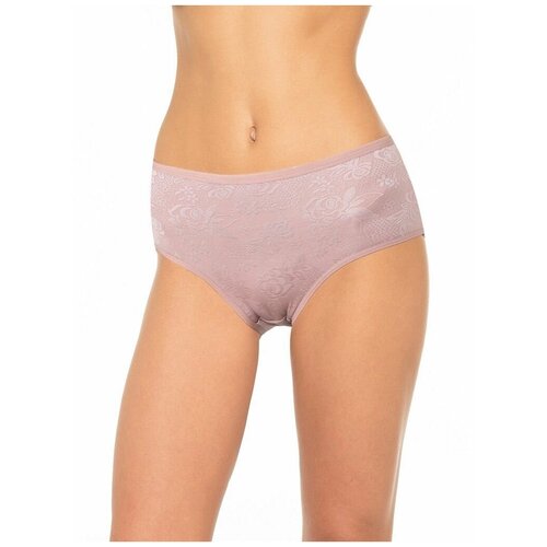фото Высокие трусики с жаккардовой лицевой частью (размер: 4x) (цвет: грязно-розовый) dentelle