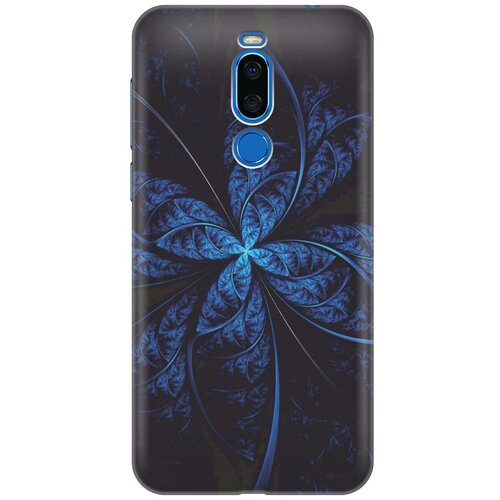 фото Re:paчехол - накладка artcolor для meizu x8 с принтом "темно-синяя абстракция"