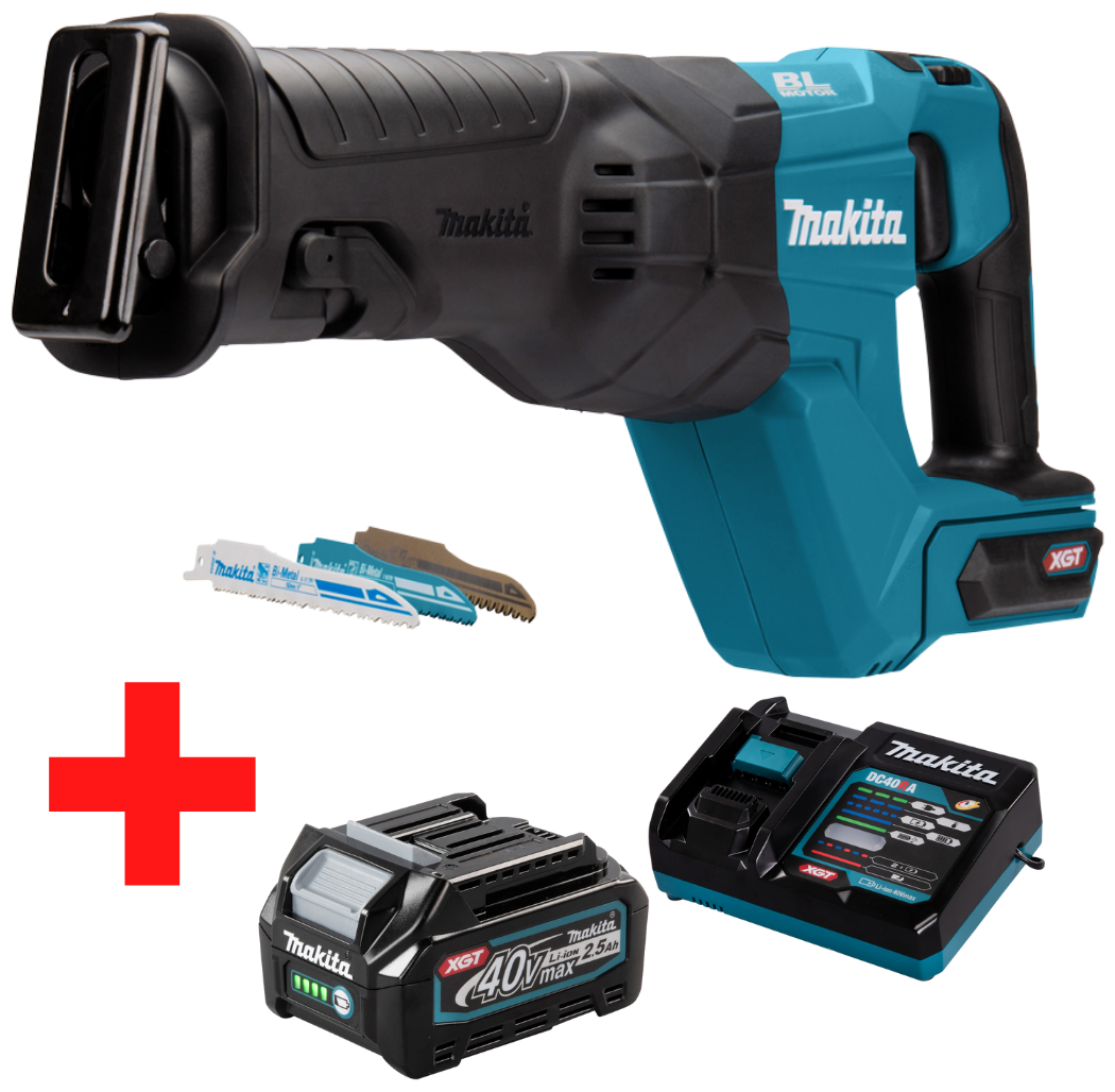 Пила сабельная аккумуляторная MAKITA XGT JR001GZ+ BL4025 2,5 Ач.+DC40RA