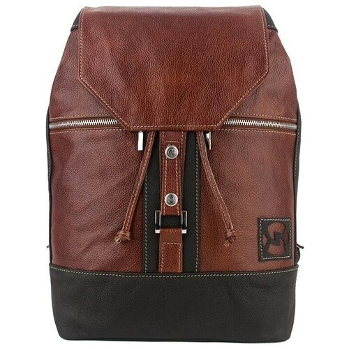 фото Кожаный городской рюкзак sofitone rm 002 b6-d4 темно-рыжий-черный
