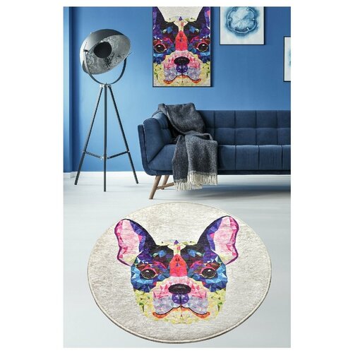 Коврик 100х100 см круглый в ванную, не скользит, Chilai Home, 8682125947853