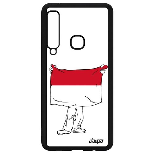 фото Противоударный чехол для // galaxy a9 2018 // "флаг монако с руками" дизайн страна, utaupia, белый