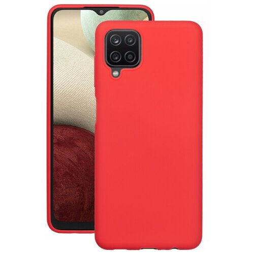 фото Накладка gel color для samsung galaxy a12, красный, pet синий, deppa (87841)