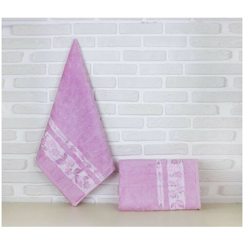 фото Ambiance полотенце бамбук цвет: розовый (50х90 см,70х140 см) br42616