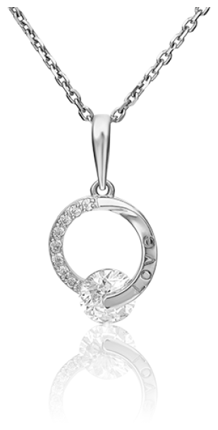 Подвеска PLATINA, белое золото, 585 проба, Swarovski Zirconia