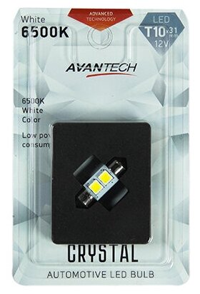 Лампа светодиодная Avantech 12V LED T10x31 6500K, 1 шт. арт. ALB0108