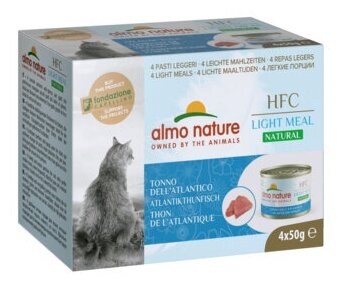 Almo Nature консервы Набор 4 шт. по 50 г. Низкокалорийные консервы для кошек Атлантический Тунец (Natural Light Meal - Atlantic Tuna (4шт х 50 гр)) 550MEGA 550MEGA | HFC Natural Light Meal Atlantic Tuna 0,2 кг 52034 (2 шт)