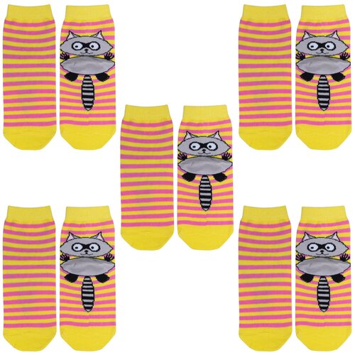 Комплект из 5 пар детских носков Борисоглебский трикотаж 8с705, №7 желтые, размер 14-16