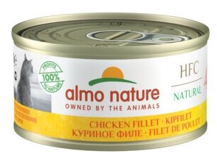 Almo Nature Консервы для Кошек Куриное филе 75% мяса (HFC - Natural - Chicken Fillet) 9016H, 0,070 кг