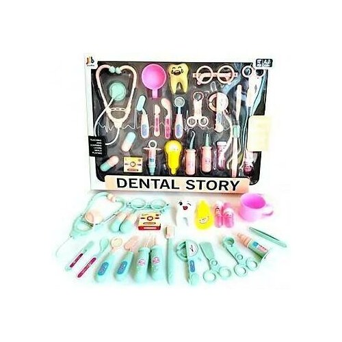 игровой набор доктора 7627310 Набор доктора большой DENTAL STORY 22 предмета, набор стоматолог, детский набор доктора, игровой набор доктор