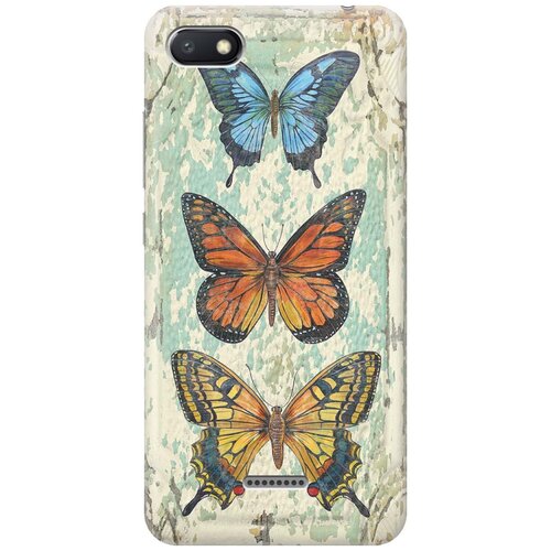 фото Re:paчехол - накладка artcolor для xiaomi redmi 6a с принтом "три бабочки"