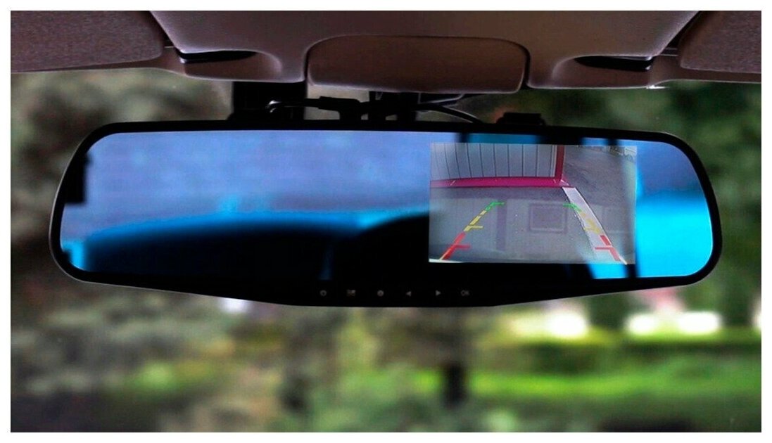Видеорегистратор зеркало Vehicle Blackbox DVR с камерой заднего вида Full HD 1080 P цветной 439" 2 камеры 5 Мп ночная съёмка