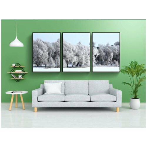 фото Набор модулных постеров для интерьера "пейзаж, лес, деревья" 60x90 см. в тубусе, без рамки lotsprints