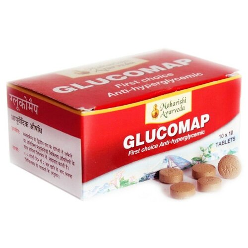 Глюкомап Махариши (Glucomap Maharishi) для лечения сахарного диабета, 100 таб.