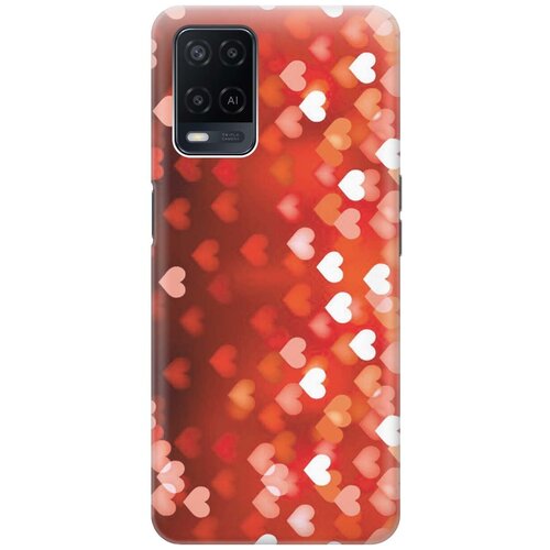 фото Ультратонкий силиконовый чехол-накладка для oppo a54 с принтом "бокэ из красных сердечек" gosso