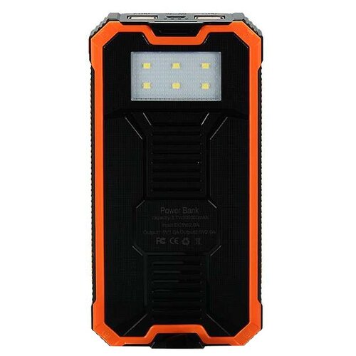 фото Аккумулятор leory водонепроницаемый внешний аккумулятор на солнечной батарее, 10000 mah, оранжевый