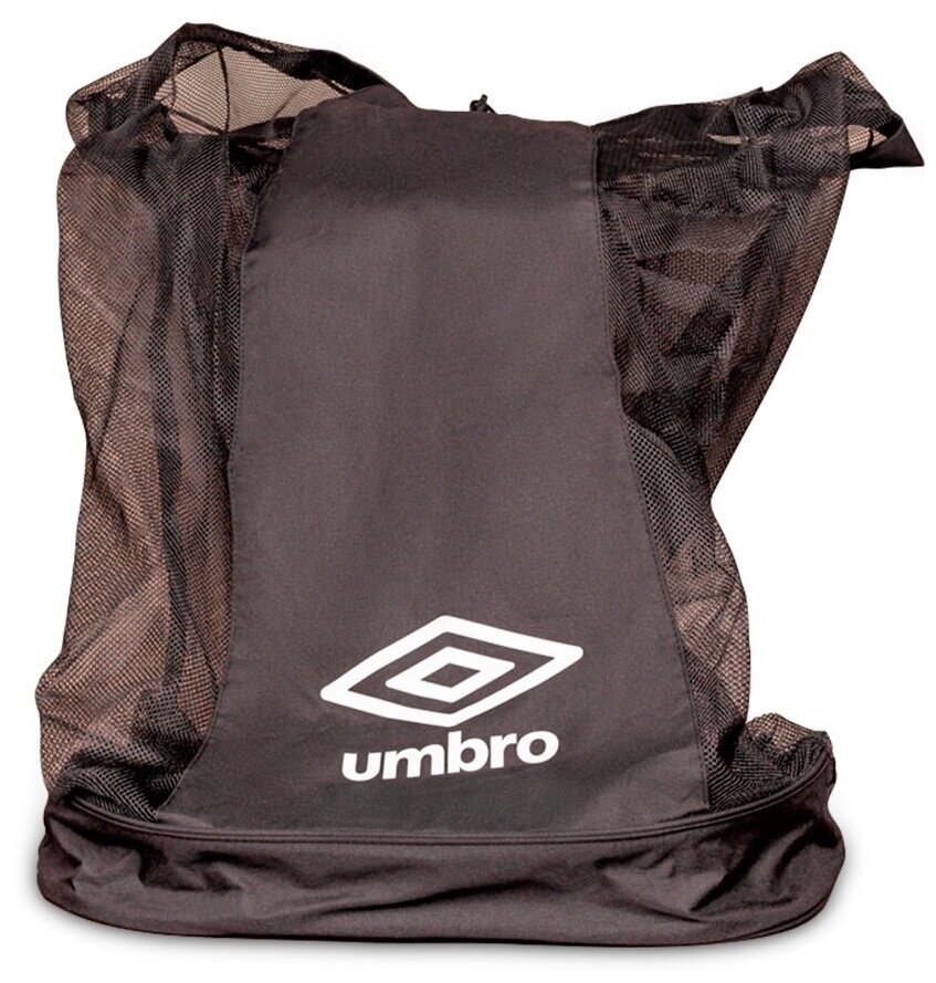 Сумка-мешок Umbro Ball Sack-1 для хранения и транспортировки мячейю Сетка Umbro с плечевым ремнем для 10 мячей черный 105 л 40 х 40 х 85 см