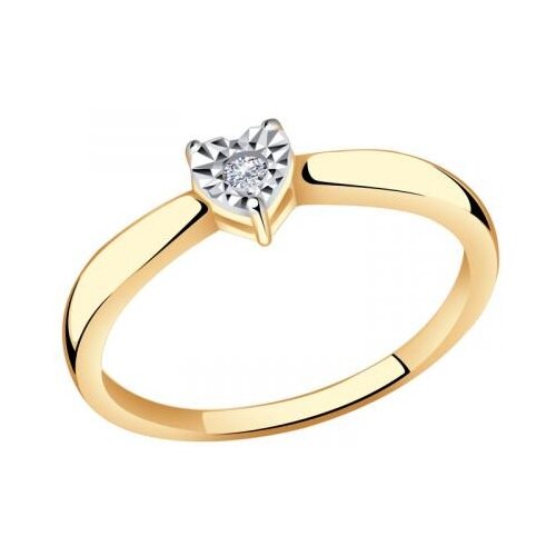 фото Золотое кольцо золотые узоры 01-7118 с цирконием diamant-online