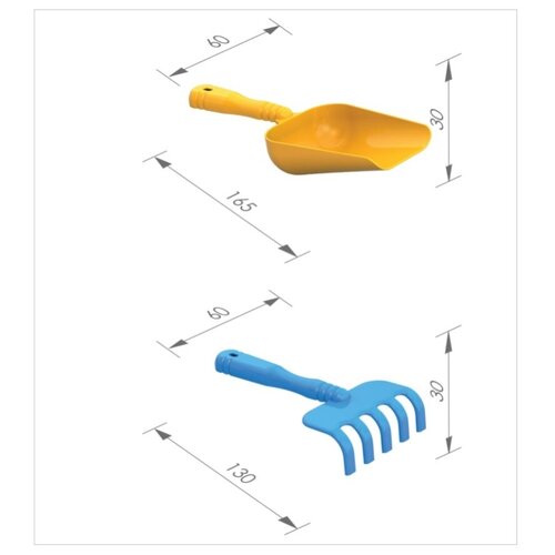 фото Набор нордпласт, совочек 16,5 см и грабли 13 см