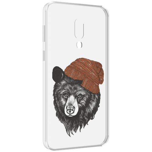 Чехол MyPads Медведь в шапке 2 для Meizu 16 Plus / 16th Plus задняя-панель-накладка-бампер