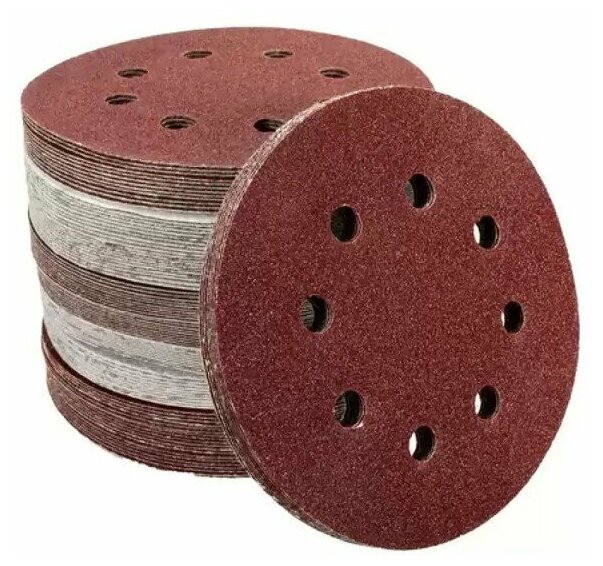 Диск абразивный на липучке 8 отверстий СТУ-201 D 125 мм Р100 100 шт 957₽