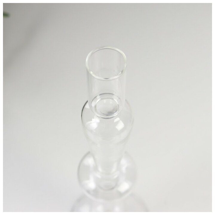 Подсвечник стекло на 1 свечу "Эльзас" прозрачный 30х8,5х8,5 см - фотография № 2