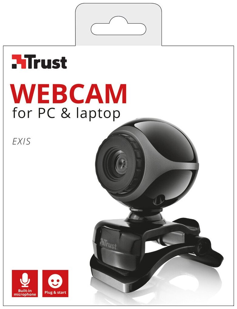 Веб-камера Trust Exis, красный