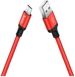 Кабель USB2.0 Am-microB Hoco X14 Red-Black, красно-черный - 2 метра