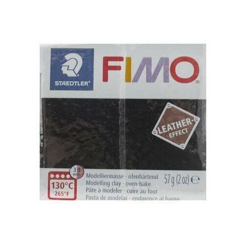 полимерная глина fimo soft запекаемая вишневый 8020 26 57 г 57 г Полимерная глина запекаемая FIMO leather-effect (с эффектом кожи), 57 г, чёрный 4523367 .