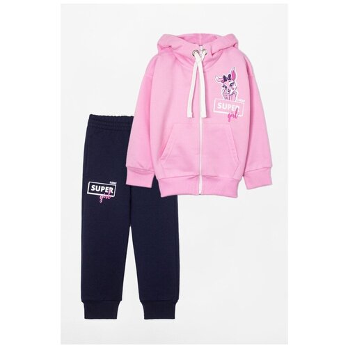 Костюм Lokki для девочек, олимпийка и брюки, размер 110-116, розовый