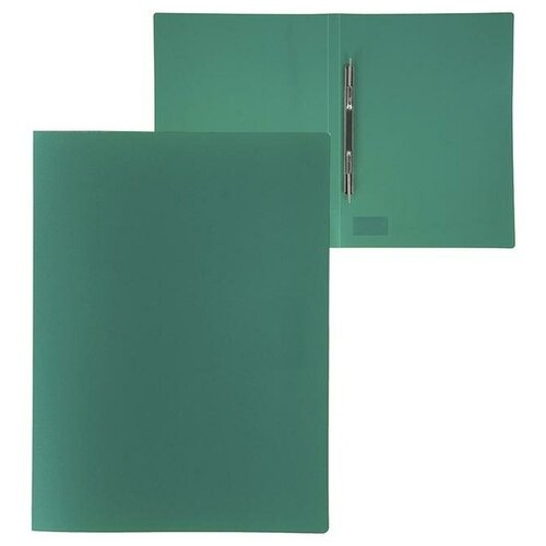 Папка с пружинным скоросшивателем А4, 500 мкм, корешок 15 мм, Calligrata, до 100 листов, зелёная