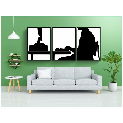 фото Набор модулных постеров для интерьера "программист, набор текста, силуэт" 60x90 см. в тубусе, без рамки lotsprints