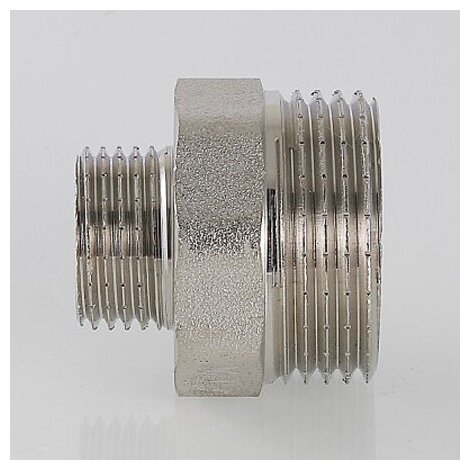 Ниппель переходной Valtec 1 1/2"x3/4" наружная резьба никелированная латунь VTr.580.N.0805 - фото №6