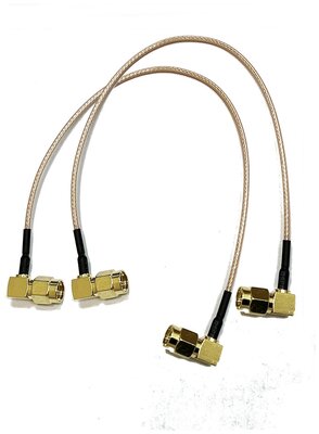 Комплект пигтейлов (кабельная сборка) SMA(male) угловой - SMA(male) угловой, длина 20 см - 2 шт.
