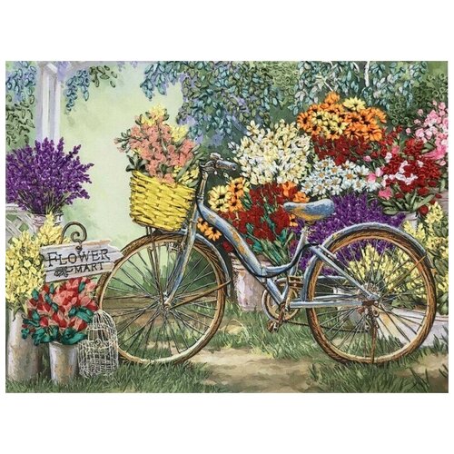 фото Набор для вышивания лентами каролинка "цветы для любимой", 36x25,3см