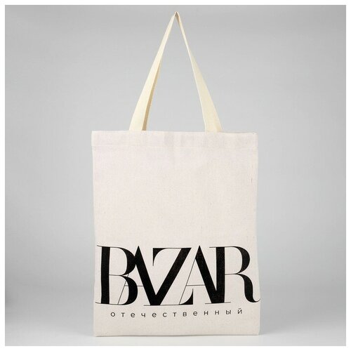 Сумка-шоппер Bazar без молнии, без подкладки бежевый