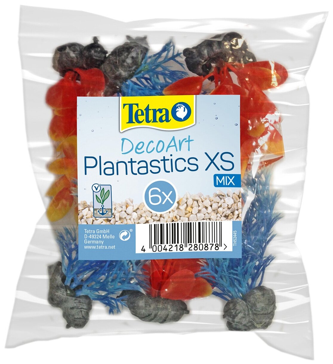 Растение для аквариума пластиковое мини микс Tetra DecoArt Plant XS Mix Refil 6 см уп. 6 шт (1 шт)