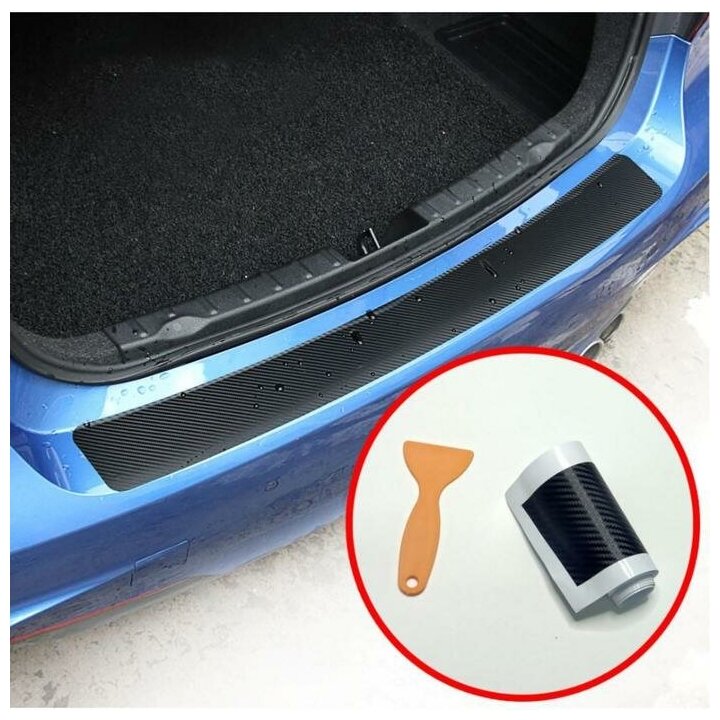 Пленка защитная на бампер авто, карбон, 104х9 см./В упаковке шт: 1