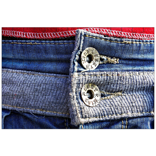 фото Магнитный пазл 27x18см."кнопка, джинсы, мода" на холодильник lotsprints