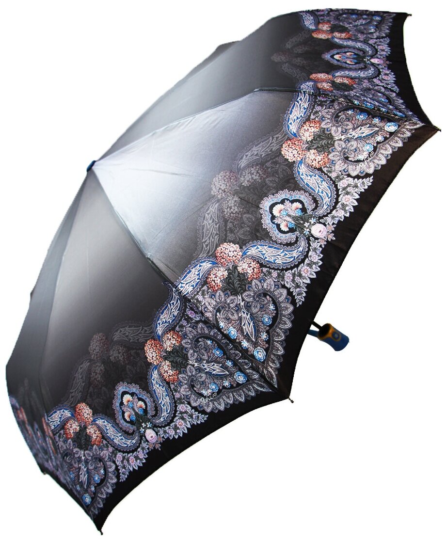 Женский складной зонт Popular umbrella 1294/серый