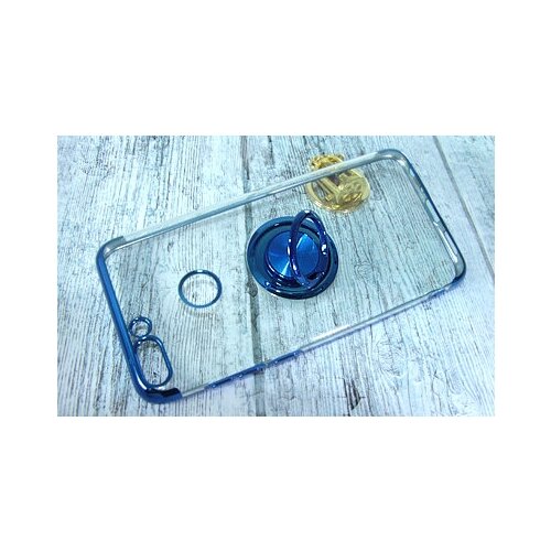 фото Чехол- накладка для huawei p smart electroplated tpu кольцо синий nl