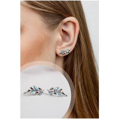 Клаймберы «Ветви с фианитами» PJ2-067 - Серебро 925